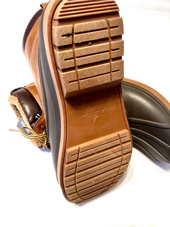 Nautica Men’s Brown Leather Water Resistant Lace Up Duck Boots-Size 11 main image 4